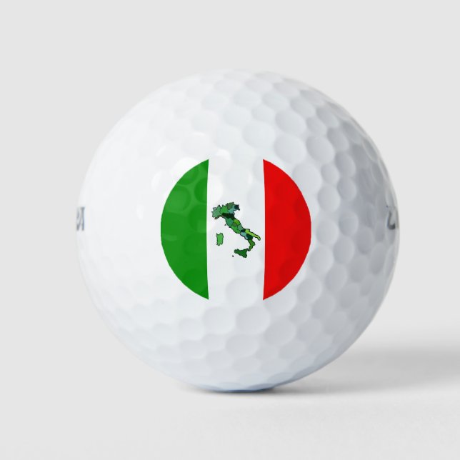 Grüne Karte Italiens und italienische Flagge Golfball (Vorderseite)