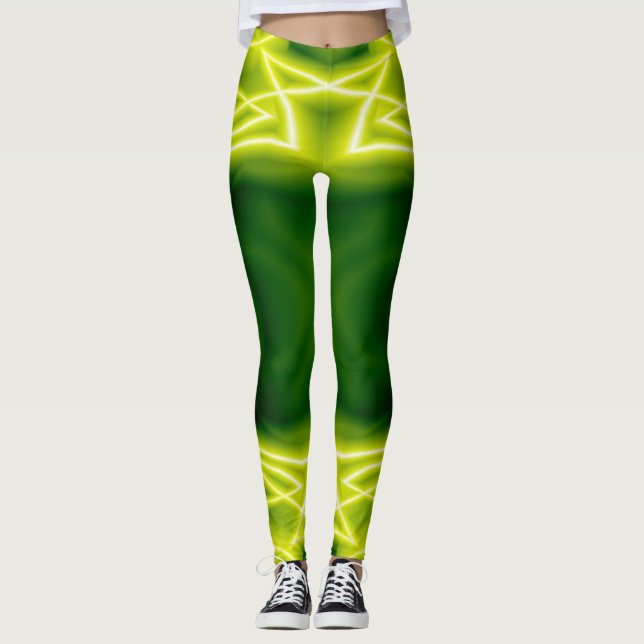 Grüne Kästen Leggings (Vorderseite)