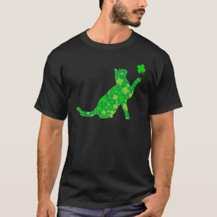 Grüne Katze Katze Shamrock Grafik St. Patricks Tag T-Shirt
