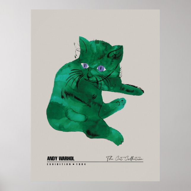 Grüne Katze Poster (Vorne)