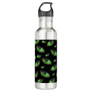 Grüne Katzen Augen, Wasserflasche Edelstahlflasche