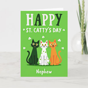 Grüne Katzen Shamrocks Happy Card Karte