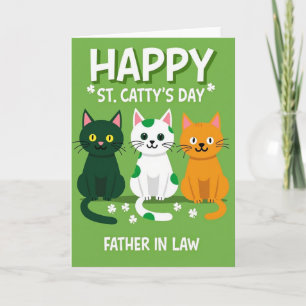 Grüne Katzen Shamrocks Schwiegervaterkarte Karte