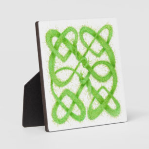 GRÜNE KELTISCHE KNOTENFORM Quadratisches Holzschil Fotoplatte