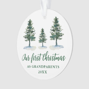 Grüne Kiefer Erste Weihnachtsfeier Großeltern FO Ornament