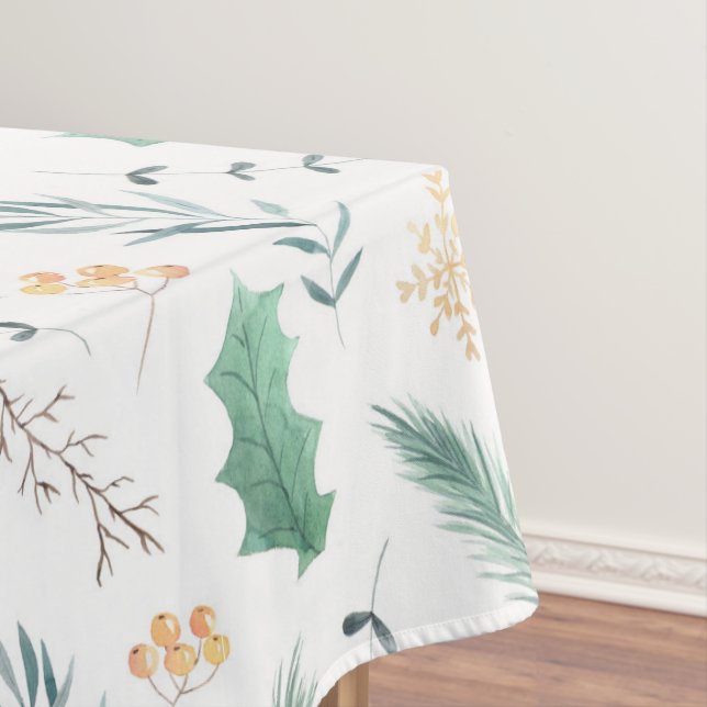 Grüne Kiefer-WeihnachtsAquarell-Tischdecken Tischdecke (Beispiel)