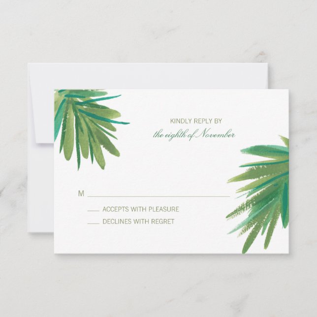 Grüne Kiefernwälder | HochzeitsrSVP RSVP Karte (Vorderseite)