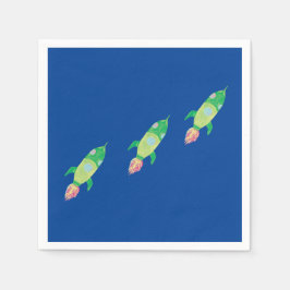 Grüne Kinderraketen Serviette