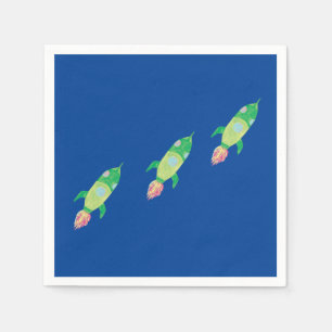 Grüne Kinderraketen Serviette