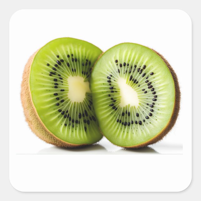 Grüne Kiwi Quadratischer Aufkleber (Vorderseite)
