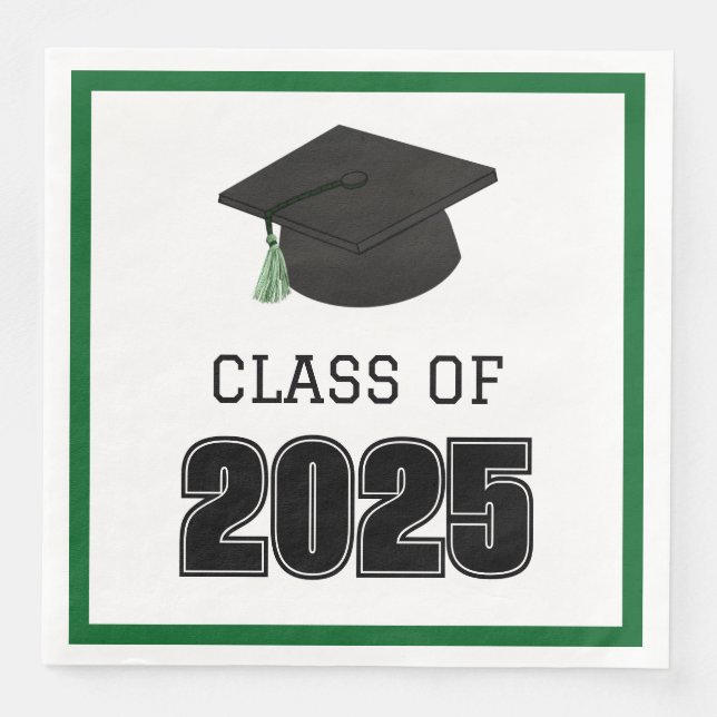 Grüne Klasse 2025 Serviette (Vorderseite)