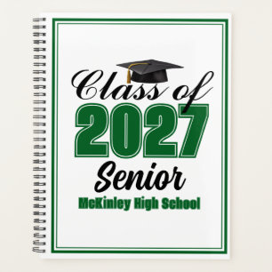 Grüne Klasse 2027 Senior Custom High School Planer