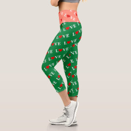 Grüne klassische Liebe Herzstück Elegante Wälder G Capri Leggings