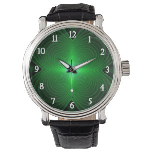 Grüne Klee Armbanduhr