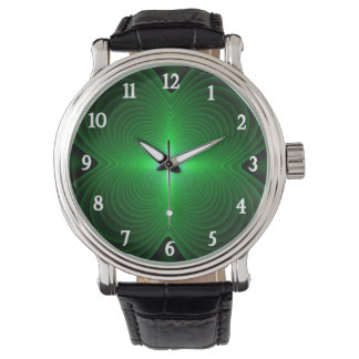 Grüne Klee Armbanduhr