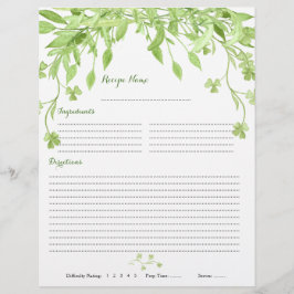 Grüne Klee Blumenzähne Recipe Beilagen Flyer