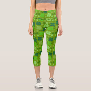 Grüne Klee, Glücksklamotten, St. Patrick's Day Capri Leggings