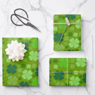 Grüne Klee, Glücksklamotten, St. Patrick's Day Geschenkpapier Set