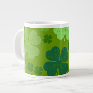 Grüne Klee, Glücksklamotten, St. Patrick's Day Jumbo-Tasse