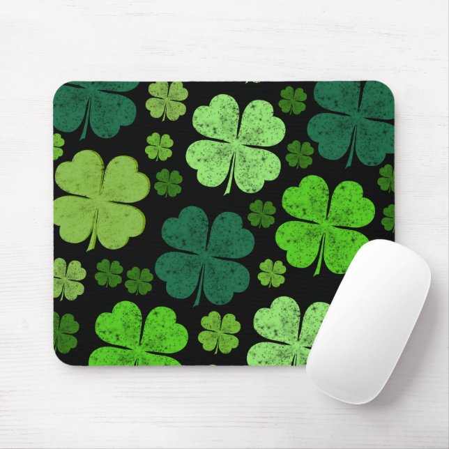 Grüne Klee, Glücksklamotten, St. Patrick's Day Mousepad (Mit Mouse)