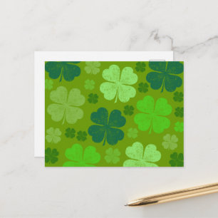 Grüne Klee, Glücksklamotten, St. Patrick's Day Postkarte