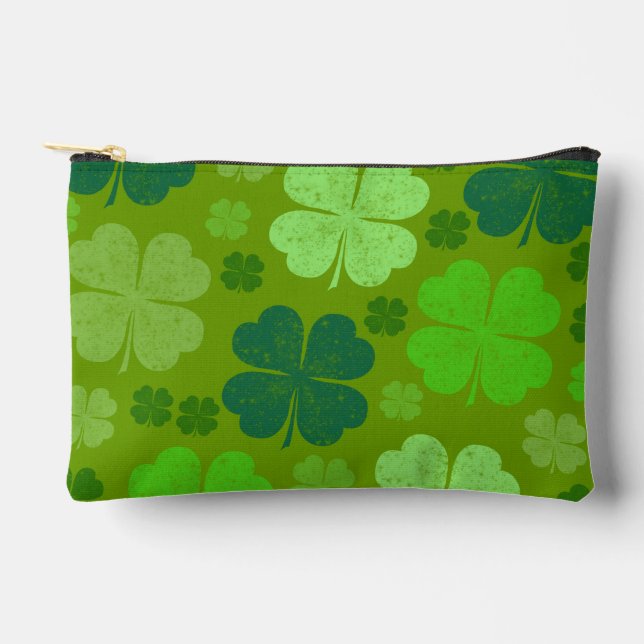 Grüne Klee, Glücksklamotten, St. Patrick's Day Zubehörtasche (Vorderseite)