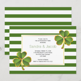 Grüne Klee, Streifen Hochzeitsfeier Einladung