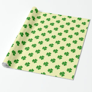 Grüne Klee, weiße Perle für St. Patrick's Day Geschenkpapier