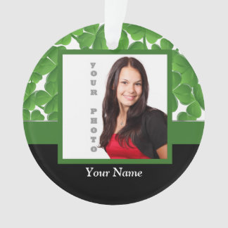 Grüne Kleeblatt-Fotoschablone Ornament