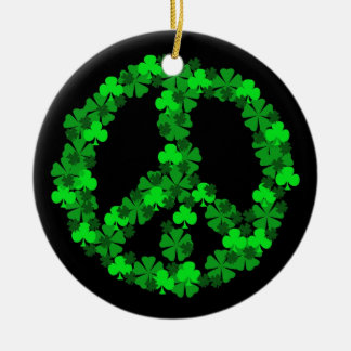 Grüne Kleeblatt-Friedenszeichen-Verzierung Keramik Ornament