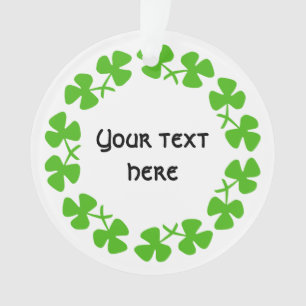 Grüne Kleeblatt-Grenze addieren Text Ornament