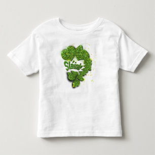 Grüne Kleeblätter funkelnde Herzen ShainteT-Shir Kleinkind T-shirt