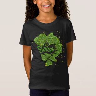 Grüne Kleeblätter   funkelnde Herzen ShainteT-Shir T-Shirt