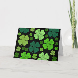 Grüne Kleeblätter, Glückskleeblätter, St. Patrick' Karte