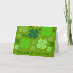 Grüne Kleeblätter, Glückskleeblätter, St. Patrick' Karte