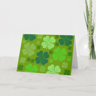 Grüne Kleeblätter, Glückskleeblätter, St. Patrick' Karte