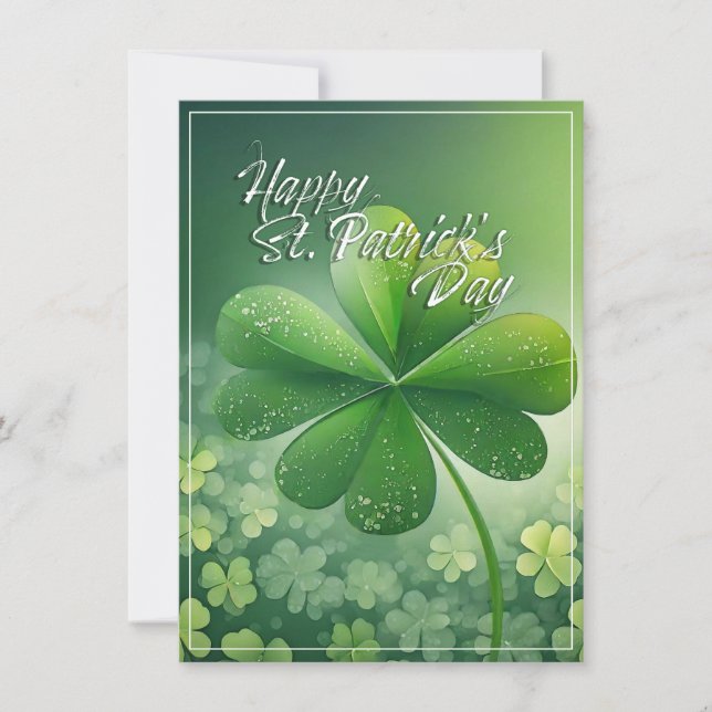 Grüne Kleeblätter Happy St. Patrick's Day (7) c (Vorderseite)
