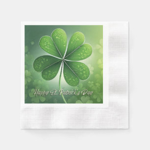 Grüne Kleeblätter Happy St. Patrick's Day (7) c Serviette