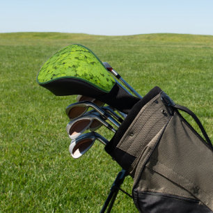 Grüne Kleeblätter mit Blumen Golf Headcover