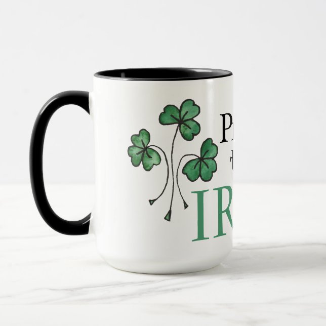 Grüne Kleeblätter Stolz auf die irische Ringer-Tas Tasse (Links)