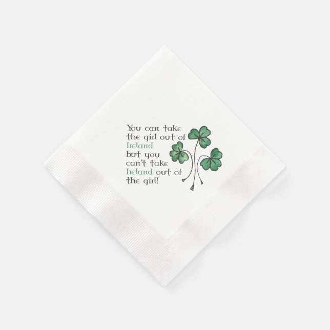 Grüne Kleeblatts Irish Girl Zitat Paper Napkins Serviette (Ecke)