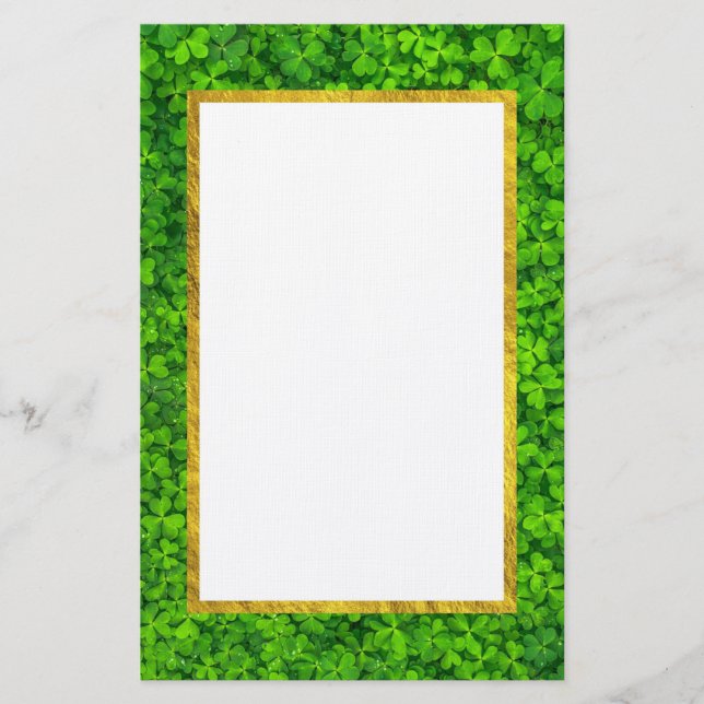 Grüne Kleidung mit IMITATEN Gold Foil Rahmen Briefpapier (Vorderseite)
