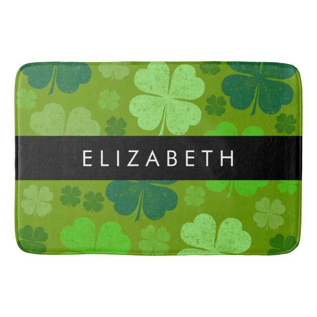 Grüne Knöchel, glückliche Knöpfe, Ihr Name Badematte (Vorderseite)