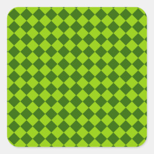 Grüne Kombination Diamantmuster Quadratischer Aufkleber