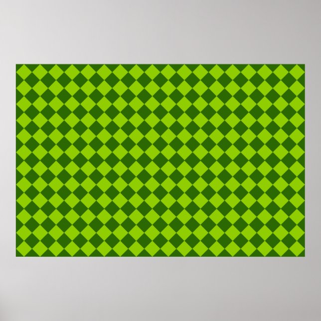 Grüne Kombination Diamantmuster von STaylor Poster (Vorne)