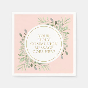 Grüne Kommunion Rosa Serviette