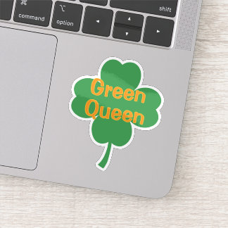 Grüne Königin 4-Blatt-Kleeblatt St. Patrick's Day Aufkleber