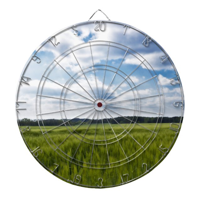 Grüne Kornfelder und blaue Himmel Dartscheibe (vorne)