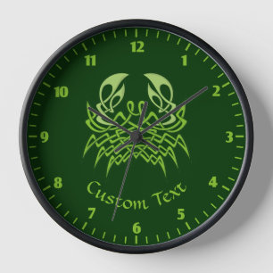Grüne Krabbe keltischer Knoten Uhr
