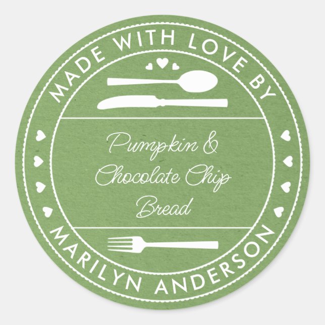 Grüne Kraft aus Liebe Lebensmittelgeschenk Runder Aufkleber (Vorderseite)